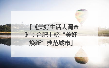 《美好生活大调查》：合肥上榜“美好焕新”典范城市