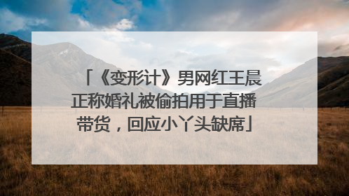《变形计》男网红王晨正称婚礼被偷拍用于直播带货，回应小丫头缺席
