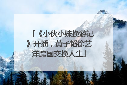 《小伙小妹换游记》开播，黄子韬徐艺洋跨国交换人生