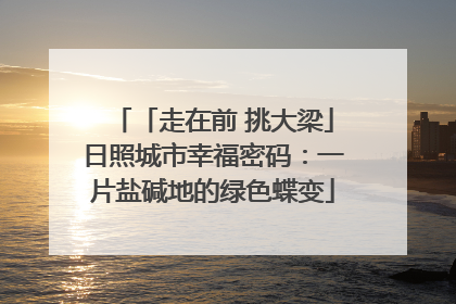 「走在前 挑大梁」日照城市幸福密码：一片盐碱地的绿色蝶变