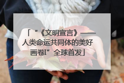 “《文明宣言》——人类命运共同体的美好画卷I”全球首发