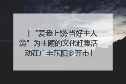 “爱我上饶·当好主人翁”为主题的文化赶集活动在广丰东阳乡开市