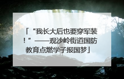 “我长大后也要穿军装！”——观沙岭街道国防教育点燃学子报国梦