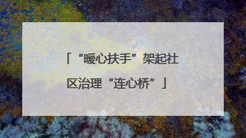 “暖心扶手”架起社区治理“连心桥”