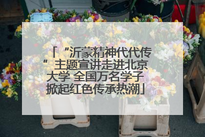 “沂蒙精神代代传”主题宣讲走进北京大学 全国万名学子掀起红色传承热潮