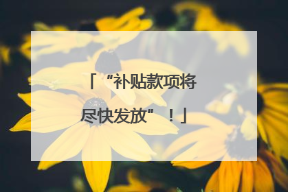 “补贴款项将尽快发放”！