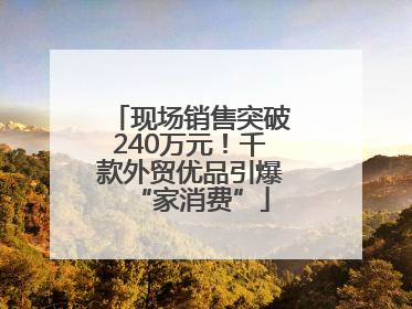 现场销售突破240万元！千款外贸优品引爆“家消费”