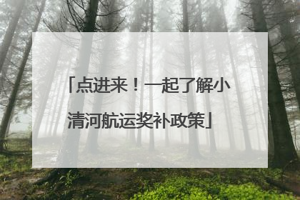 点进来！一起了解小清河航运奖补政策