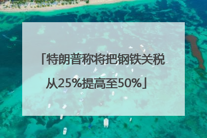 特朗普称将把钢铁关税从25%提高至50%