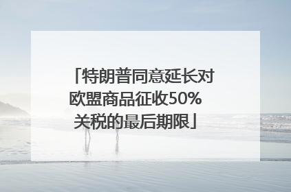 特朗普同意延长对欧盟商品征收50%关税的最后期限