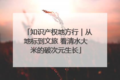 知识产权地方行｜从地标到文旅 看清水大米的破次元生长