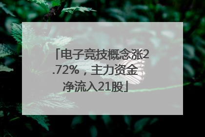 电子竞技概念涨2.72%，主力资金净流入21股