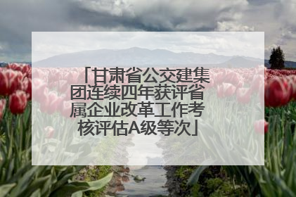 甘肃省公交建集团连续四年获评省属企业改革工作考核评估A级等次