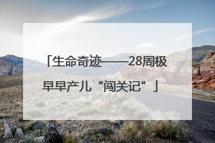 生命奇迹——28周极早早产儿“闯关记”