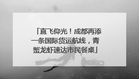 直飞仰光！成都再添一条国际货运航线，青蟹龙虾速达市民餐桌