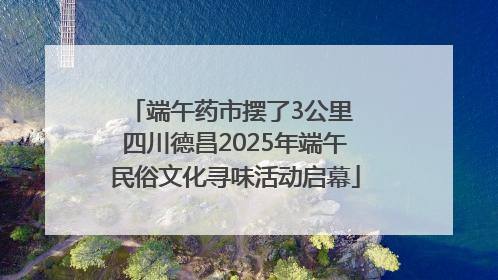 端午药市摆了3公里 四川德昌2025年端午民俗文化寻味活动启幕