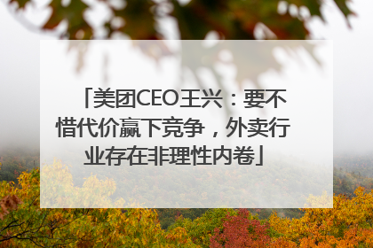 美团CEO王兴：要不惜代价赢下竞争，外卖行业存在非理性内卷