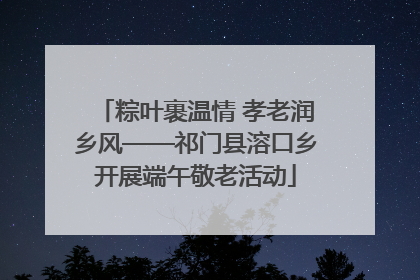粽叶裹温情 孝老润乡风——祁门县溶口乡开展端午敬老活动