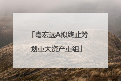 粤宏远A拟终止筹划重大资产重组