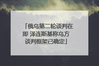 俄乌第二轮谈判在即 泽连斯基称乌方谈判框架已确定