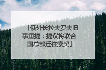 俄外长拉夫罗夫旧事重提：提议将联合国总部迁往索契