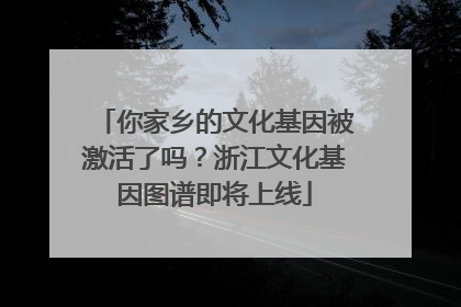 你家乡的文化基因被激活了吗？浙江文化基因图谱即将上线