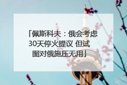 佩斯科夫：俄会考虑30天停火提议 但试图对俄施压无用