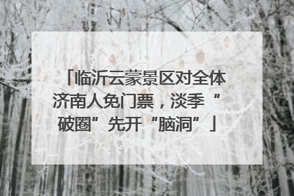 临沂云蒙景区对全体济南人免门票，淡季“破圈”先开“脑洞”