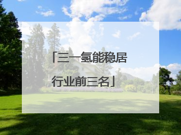 三一氢能稳居行业前三名