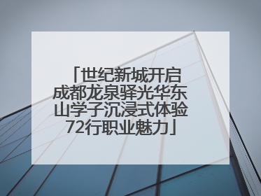 世纪新城开启 成都龙泉驿光华东山学子沉浸式体验72行职业魅力