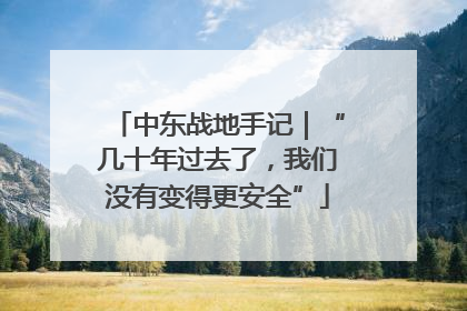 中东战地手记｜“几十年过去了，我们没有变得更安全”
