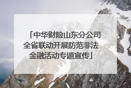 中华财险山东分公司全省联动开展防范非法金融活动专题宣传