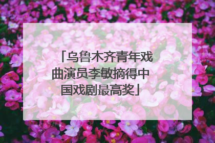 乌鲁木齐青年戏曲演员李敏摘得中国戏剧最高奖