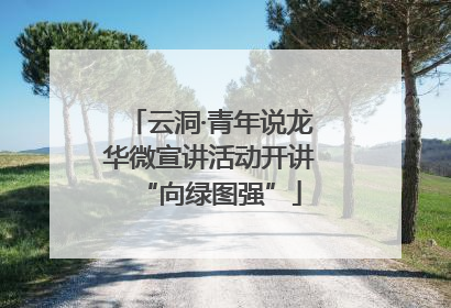 云洞·青年说龙华微宣讲活动开讲“向绿图强”