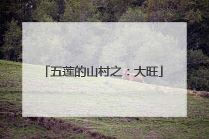 五莲的山村之：大旺