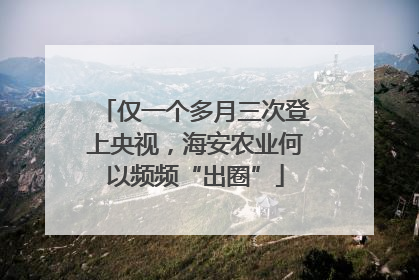 仅一个多月三次登上央视，海安农业何以频频“出圈”
