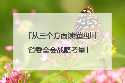 从三个方面读懂四川省委全会战略考量