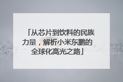 从芯片到饮料的民族力量，解析小米东鹏的全球化高光之路