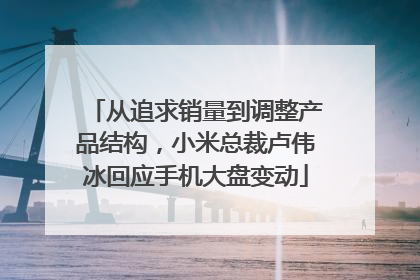 从追求销量到调整产品结构，小米总裁卢伟冰回应手机大盘变动