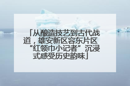 从酿造技艺到古代战道，雄安新区容东片区“红领巾小记者”沉浸式感受历史韵味