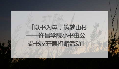 以书为翼，筑梦山村——许昌学院小书虫公益书屋开展捐赠活动