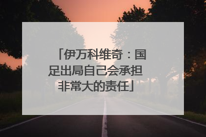 伊万科维奇：国足出局自己会承担非常大的责任