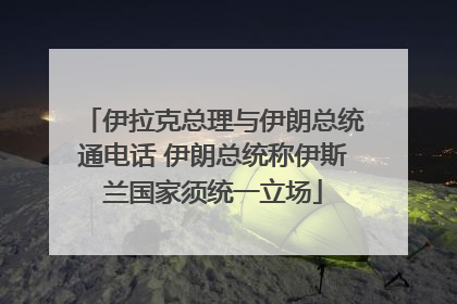 伊拉克总理与伊朗总统通电话 伊朗总统称伊斯兰国家须统一立场