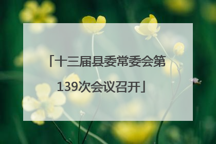 十三届县委常委会第139次会议召开