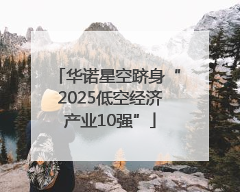 华诺星空跻身“2025低空经济产业10强”