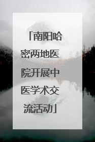 南阳哈密两地医院开展中医学术交流活动