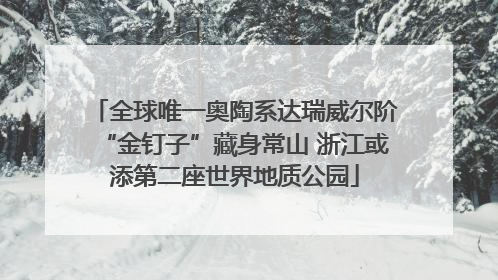 全球唯一奥陶系达瑞威尔阶“金钉子”藏身常山 浙江或添第二座世界地质公园