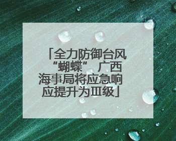全力防御台风“蝴蝶” 广西海事局将应急响应提升为Ⅲ级