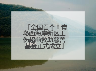 全国首个！青岛西海岸新区工伤超前救助慈善基金正式成立