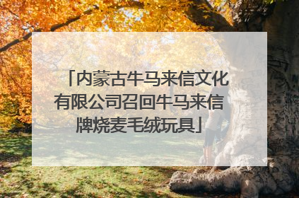 内蒙古牛马来信文化有限公司召回牛马来信牌烧麦毛绒玩具